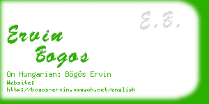ervin bogos business card